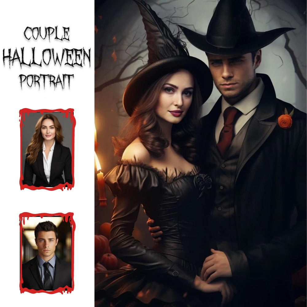 Witch & Warlock | Custom Halloween Portrait